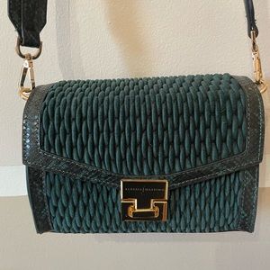 Alessia Massimo Green Velvet & Snake Bag